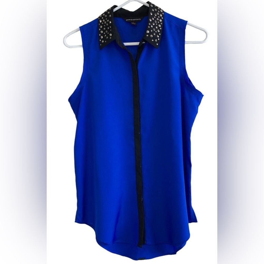 Rock & Republic Royal Blue Sleeveless Blouse